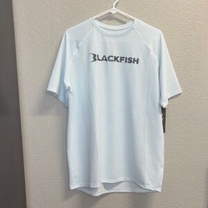 Men's Blackfish Angler Short Sleeve Shirt (White/Blue) - Size S
